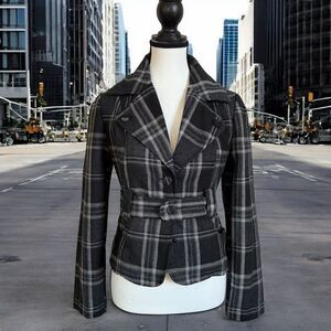 Forever Twenty-One Plaid Black & Gray Women's Jacket Size S/P